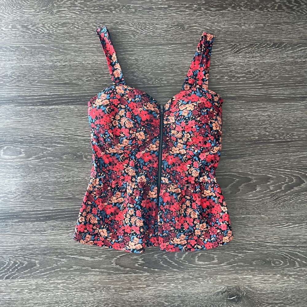 Floral Zipper Tank (M)